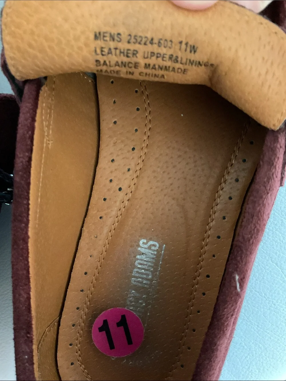 Stacy Adam’s wine burgundy suede loafers, size 11